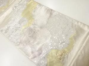 アンティーク　道長取りに花唐草模様織出し袋帯（材料）